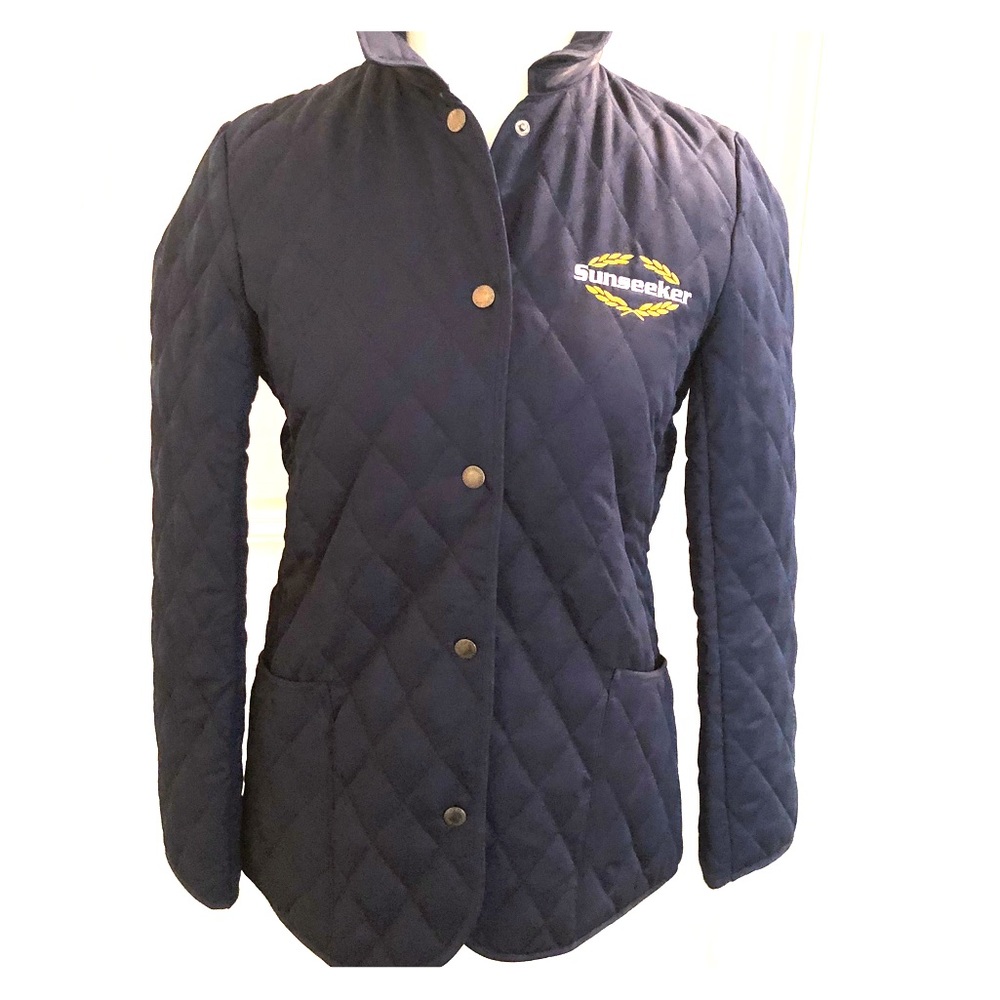 QUILTED FIELD JACKET: Navy Blue quilted jacket